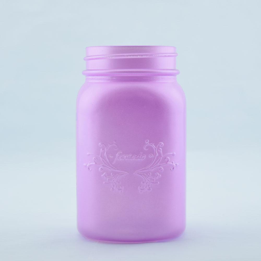 Fantado Frosted Lavender Mason Jar Pendant Light Kit, Wide Mouth, Clear Cord, 15FT - Luna Bazaar | Boho &amp; Vintage Style Decor