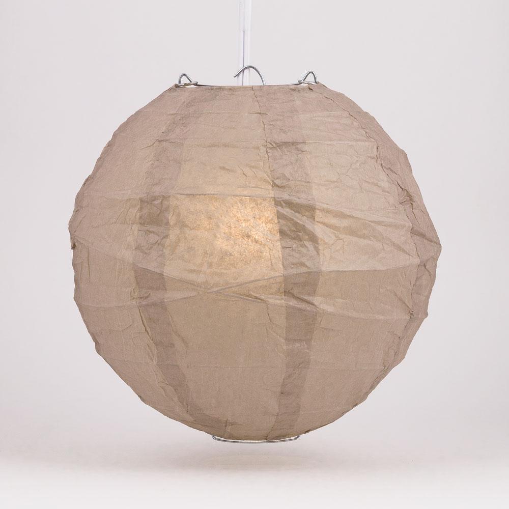 16 Inch Dusty Sand Rose Free-Style Ribbing Round Paper Lantern - Luna Bazaar | Boho &amp; Vintage Style Decor
