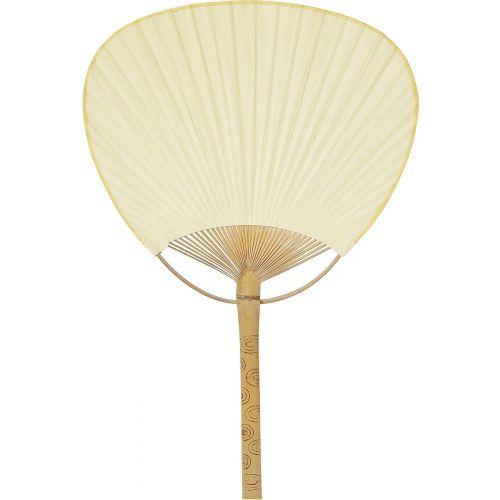 9&quot; Beige / Ivory Paddle Paper Hand Fans for Weddings (10 Pack) - Luna Bazaar | Boho &amp; Vintage Style Decor