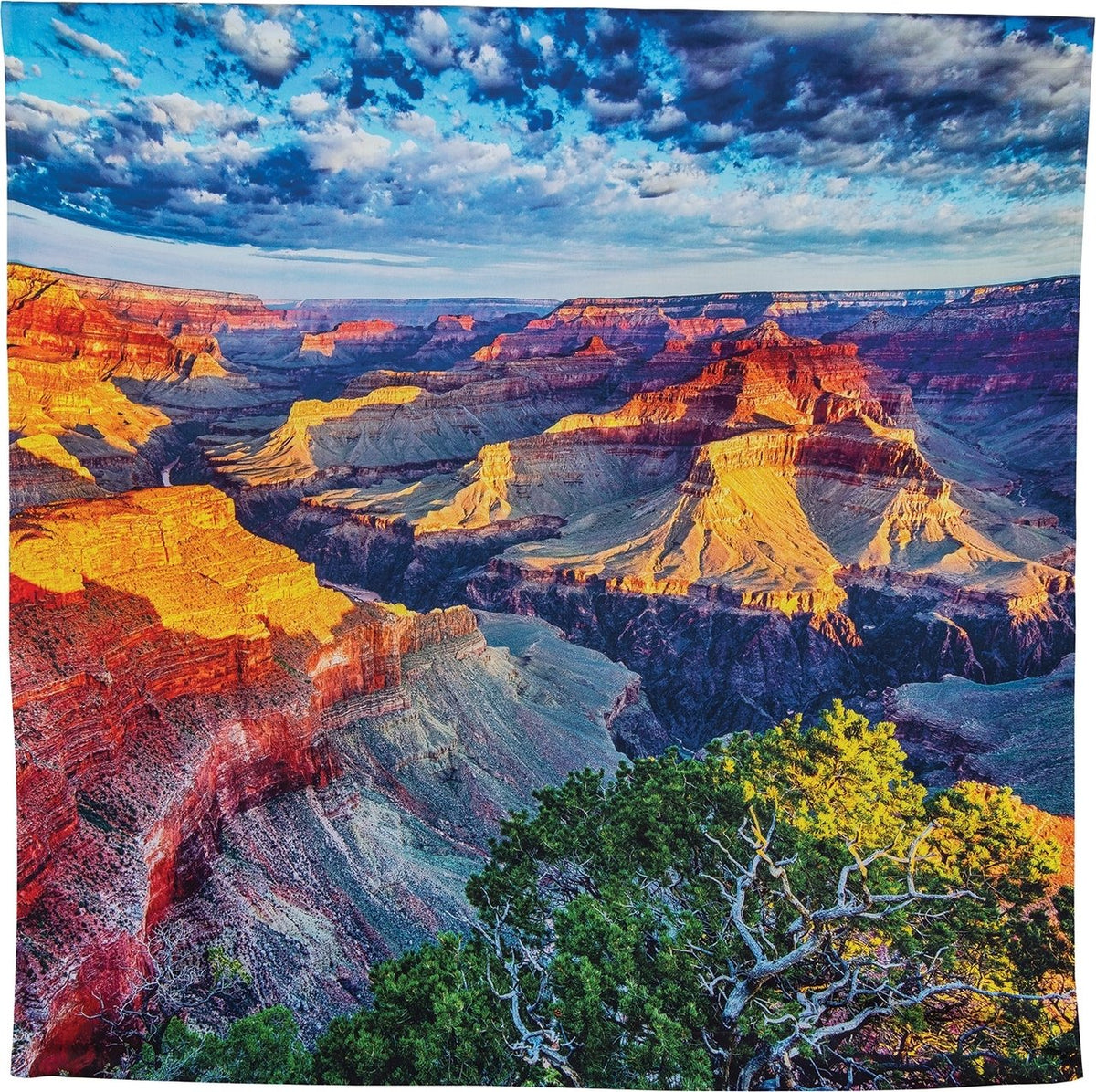 CLOSEOUT Grand Canyon Sunset Photo Tapestry and Hanging Wall Art (Extra Large, 4.8 x 4.8 Feet, 100% Cotton) - Luna Bazaar | Boho &amp; Vintage Style Decor