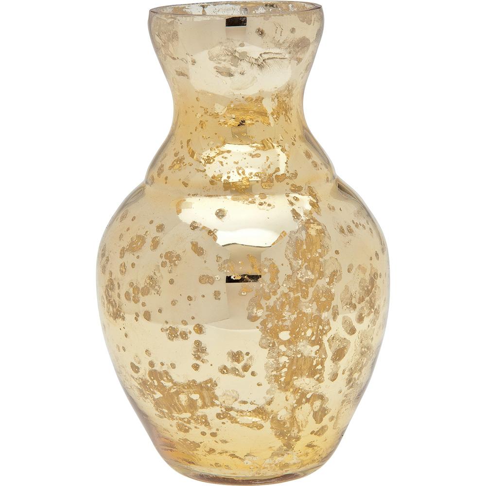 (Discontinued) Vintage Mercury Glass Vase (5.5-Inch, Evelyn Classic Design, Gold) - Decorative Flower Vase - For Home Decor and Wedding Centerpieces - Luna Bazaar | Boho &amp; Vintage Style Decor