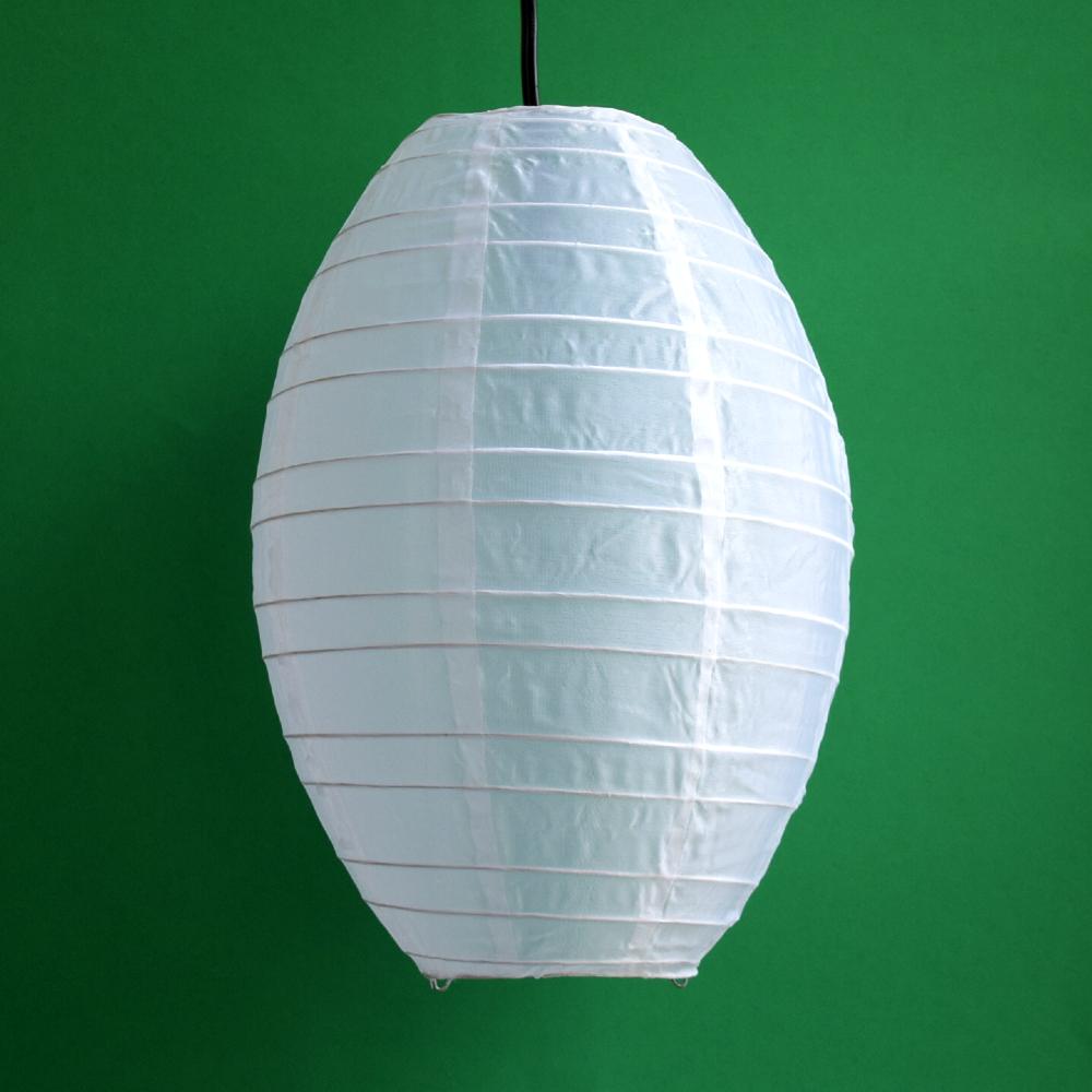 White Kawaii Unique Oval Egg Shaped Nylon Lantern, 10-inch x 14-inch - Luna Bazaar | Boho &amp; Vintage Style Decor