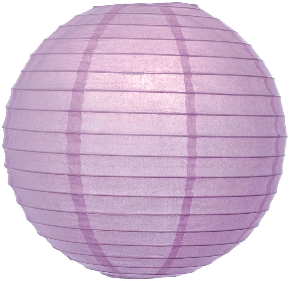 30&quot; Lilac Purple Jumbo Parallel Ribbing Round Paper Lantern - Luna Bazaar | Boho &amp; Vintage Style Decor