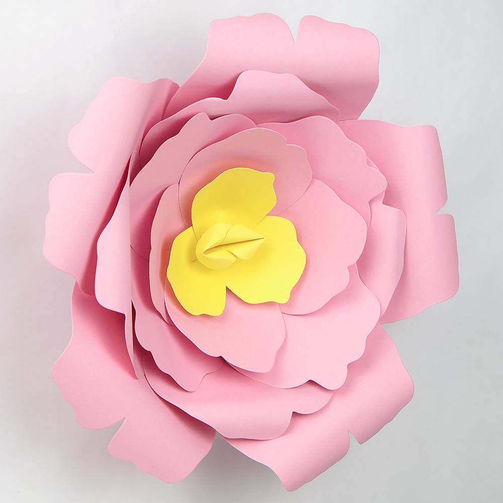 CLOSEOUT Large 12&quot; Pink Rose Paper Flower Backdrop Wall Decor, 3D Premade - Luna Bazaar | Boho &amp; Vintage Style Decor