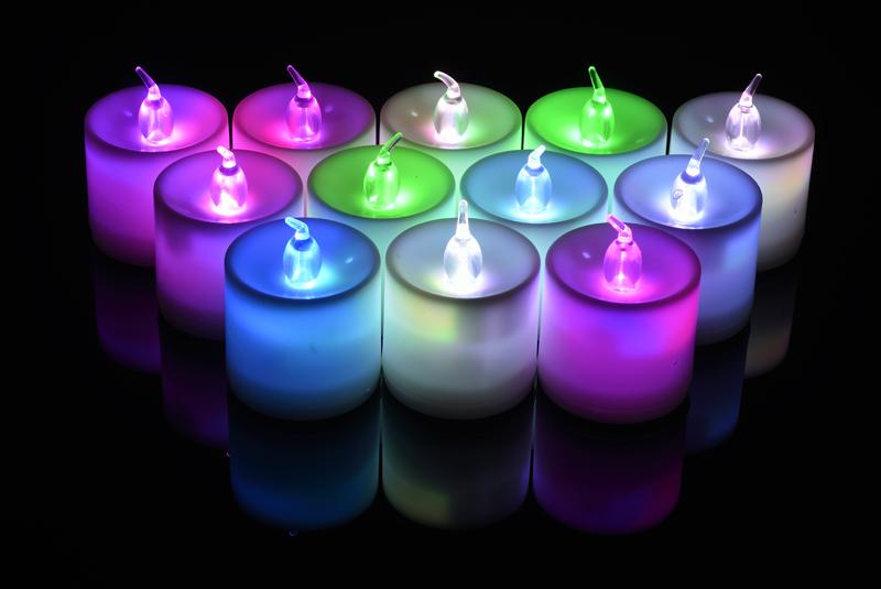 Large RGB (Color Changing) Flameless LED Battery Operated Candle (12 PACK) - Luna Bazaar | Boho &amp; Vintage Style Decor
