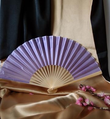 50-Pack 9&quot; Lavender Silk Hand Fans for Weddings - Luna Bazaar | Boho &amp; Vintage Style Decor