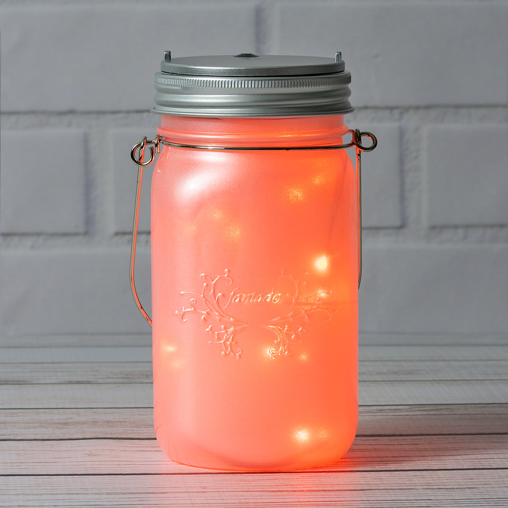 MoonBright™ LED Mason Jar Light, Battery Powered for Wide Mouth - Orange (Lid Light Only) - LunaBazaar - Discover. Decorate. Celebrate.