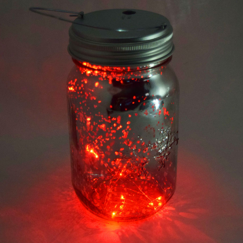 MoonBright™ LED Mason Jar Light, Battery Powered for Wide Mouth - Red (Lid Light Only) - LunaBazaar - Discover. Decorate. Celebrate.