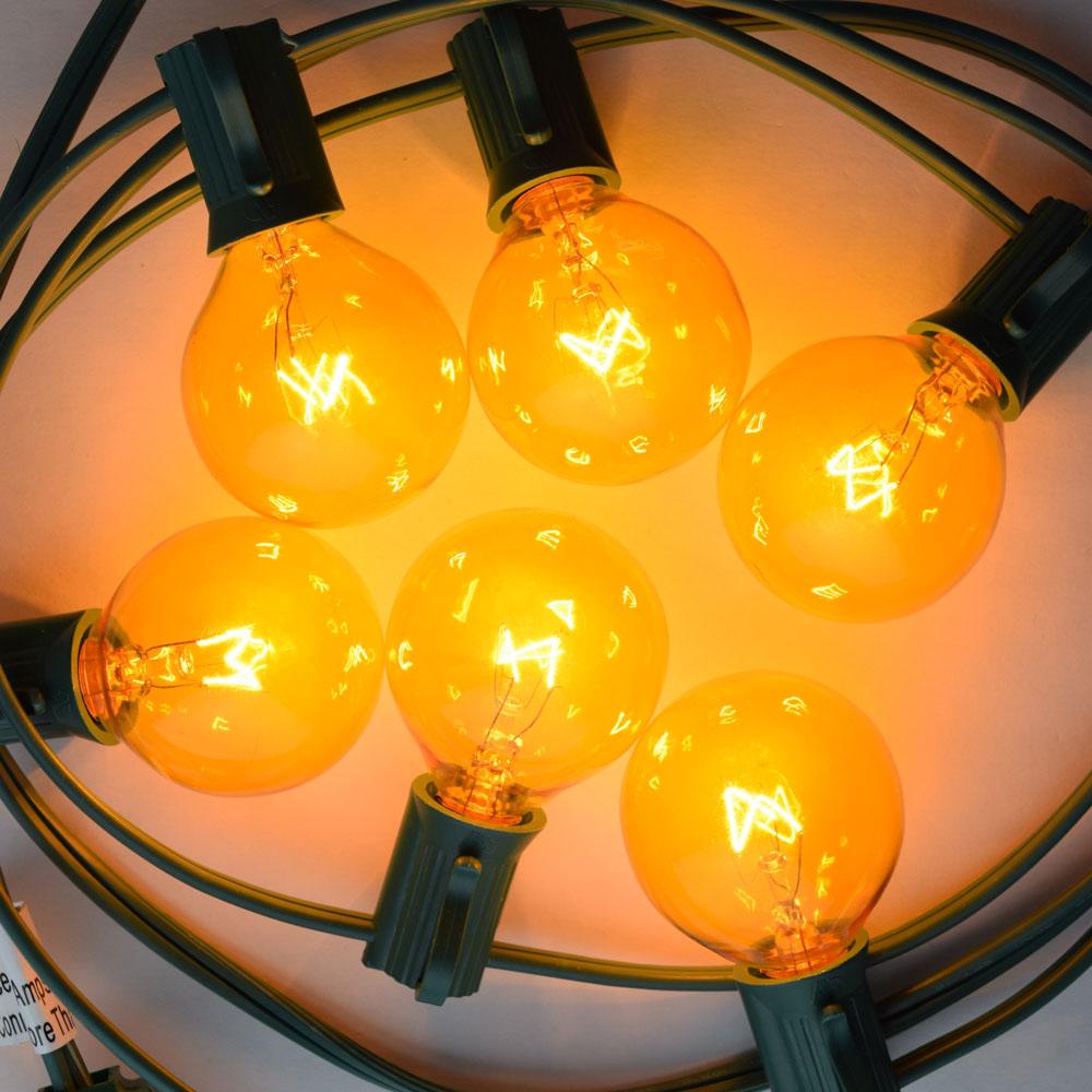 BLOWOUT Replacement Transparent Yellow 7-Watt Incandescent G40 Globe Light Bulbs, E12 Candelabra Base (25 PACK) - Luna Bazaar | Boho &amp; Vintage Style Decor