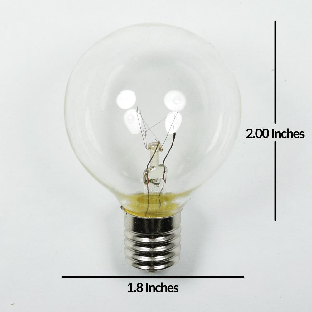 BLOWOUT SINGLE Clear 7-Watt Incandescent G50 Globe Light Bulb, E17 Intermediate Base - Luna Bazaar | Boho & Vintage Style Decor