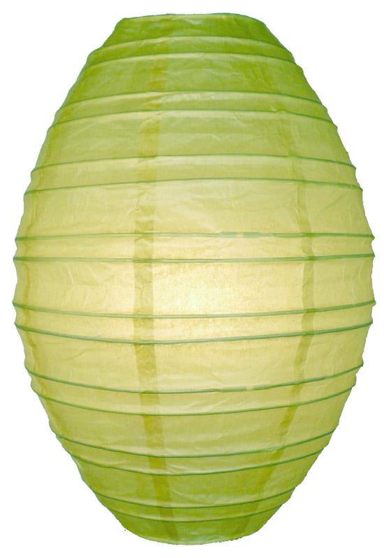 Light Lime Kawaii Unique Oval Egg Shaped Paper Lantern, 10-inch x 14-inch - Luna Bazaar | Boho & Vintage Style Decor