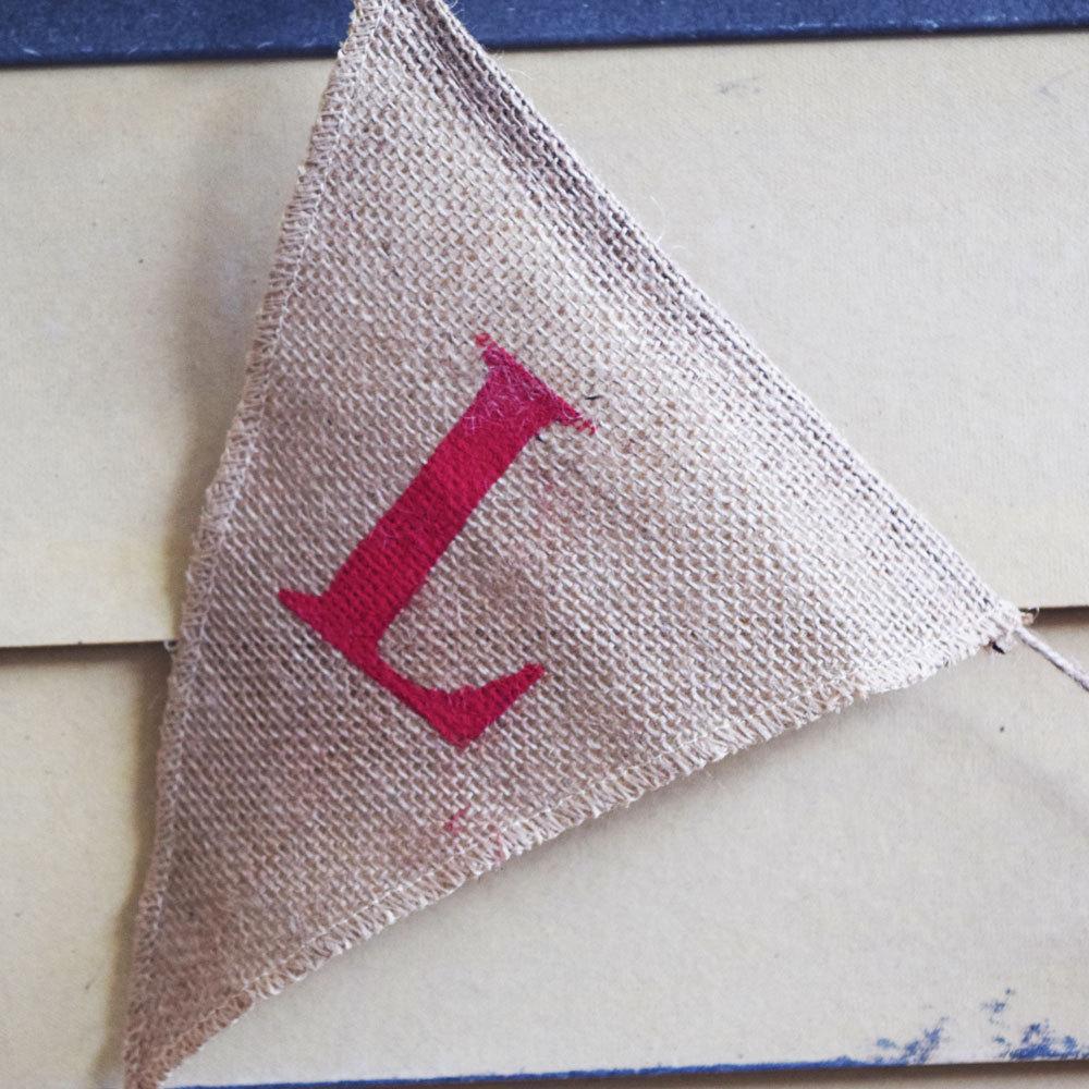 CLOSEOUT Love Burlap Triangle Flag Pennant Banner (5 Ft) - Luna Bazaar | Boho &amp; Vintage Style Decor