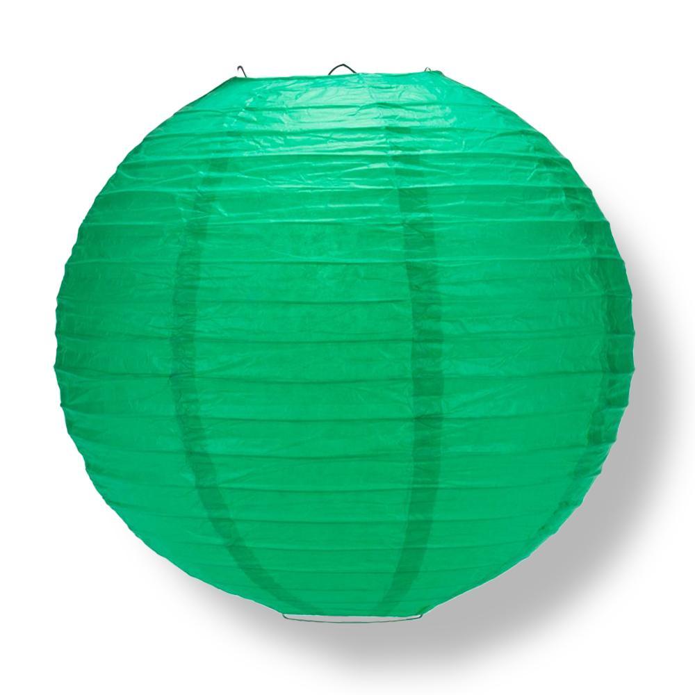 6 Inch Arcadia Teal Parallel Ribbing Round Paper Lantern - Luna Bazaar | Boho & Vintage Style Decor