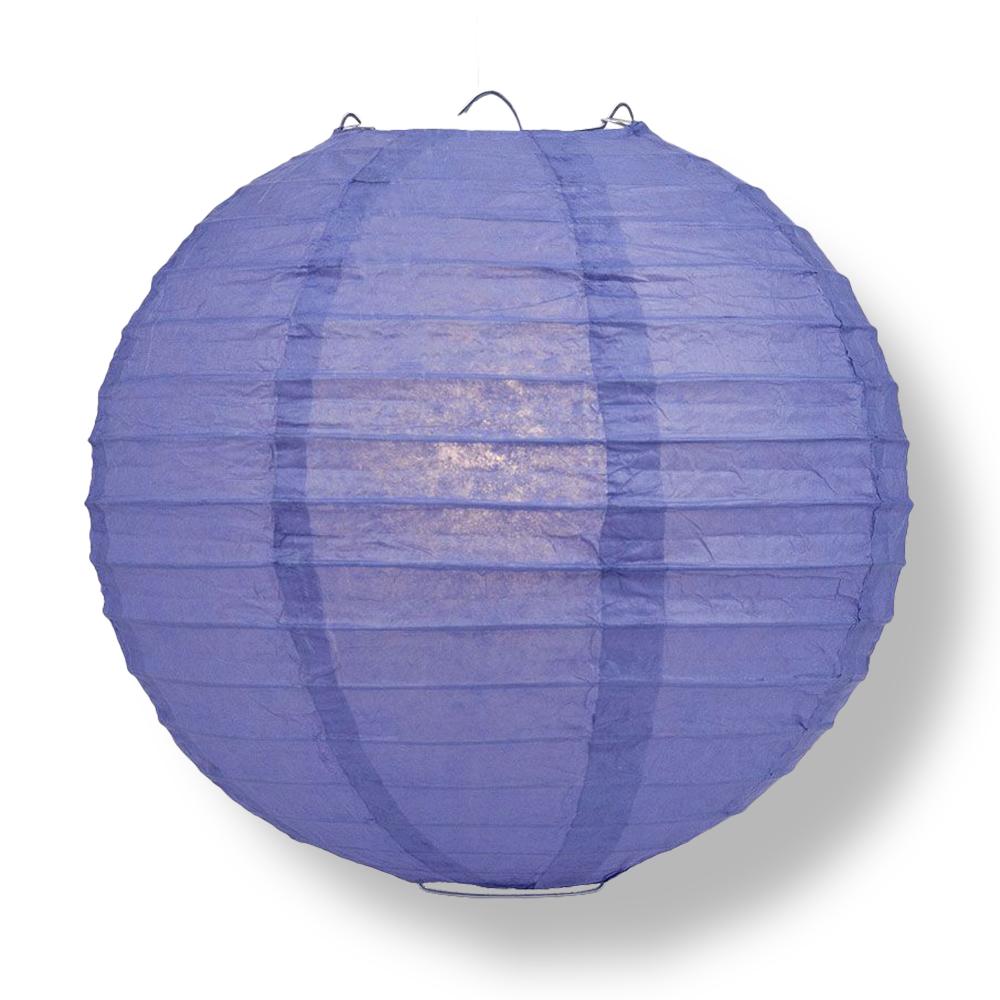 30&quot; Astra Blue / Very Periwinkle Jumbo Round Paper Lantern, Even Ribbing, Chinese Hanging Wedding &amp; Party Decoration - Luna Bazaar | Boho &amp; Vintage Style Decor