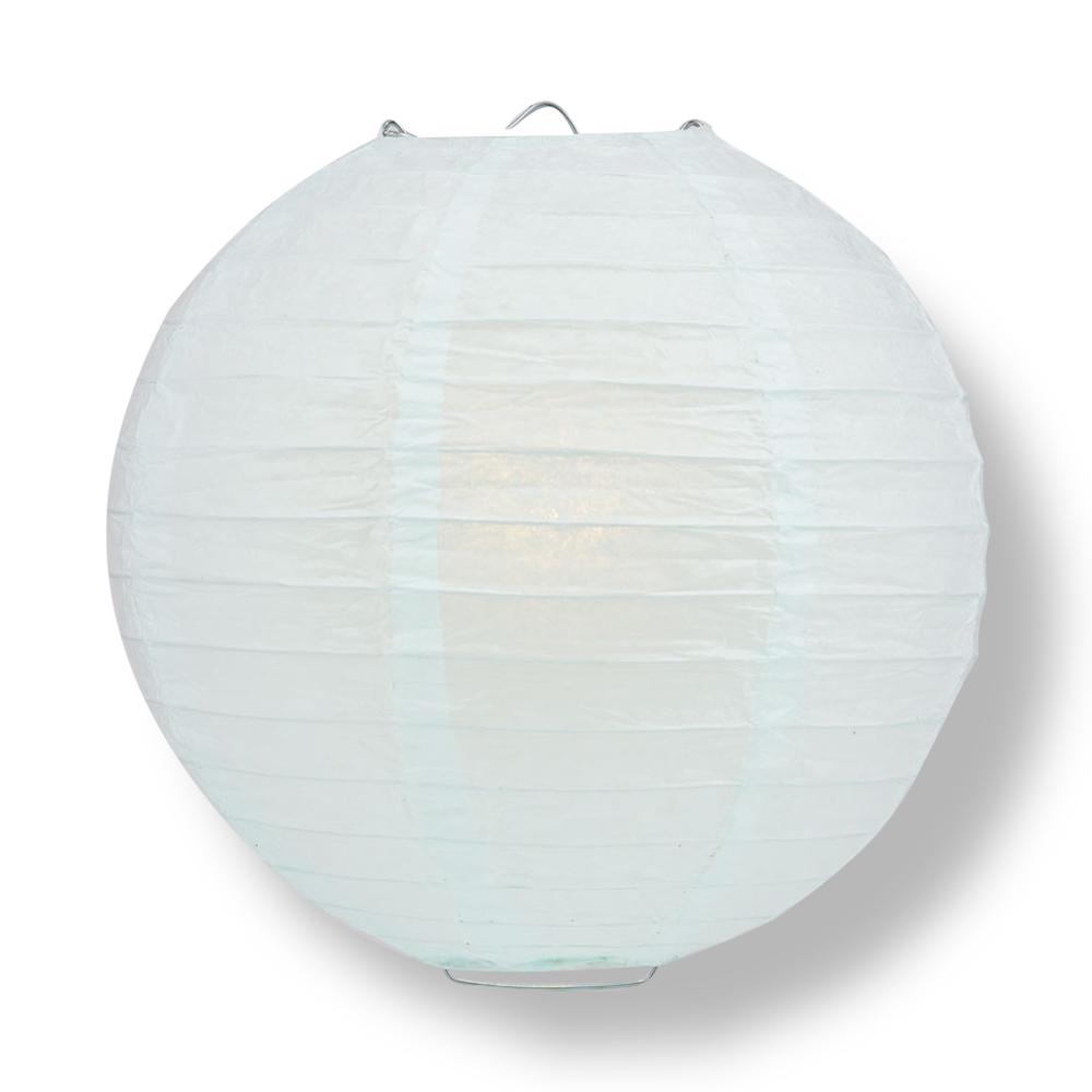 30 Inch Arctic Spa Blue Jumbo Parallel Ribbing Round Paper Lantern - Luna Bazaar | Boho &amp; Vintage Style Decor