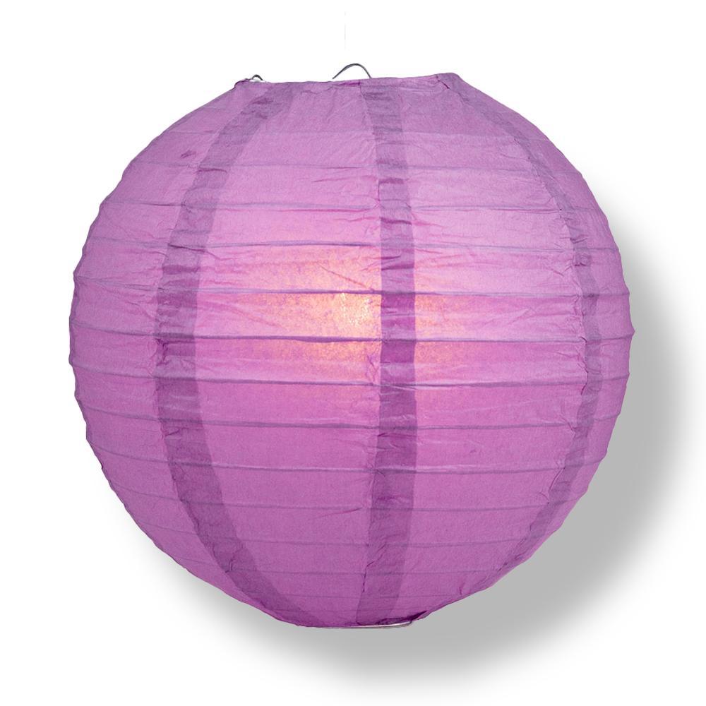 6 Inch Violet / Orchid Parallel Ribbing Round Paper Lantern - Luna Bazaar | Boho &amp; Vintage Style Decor