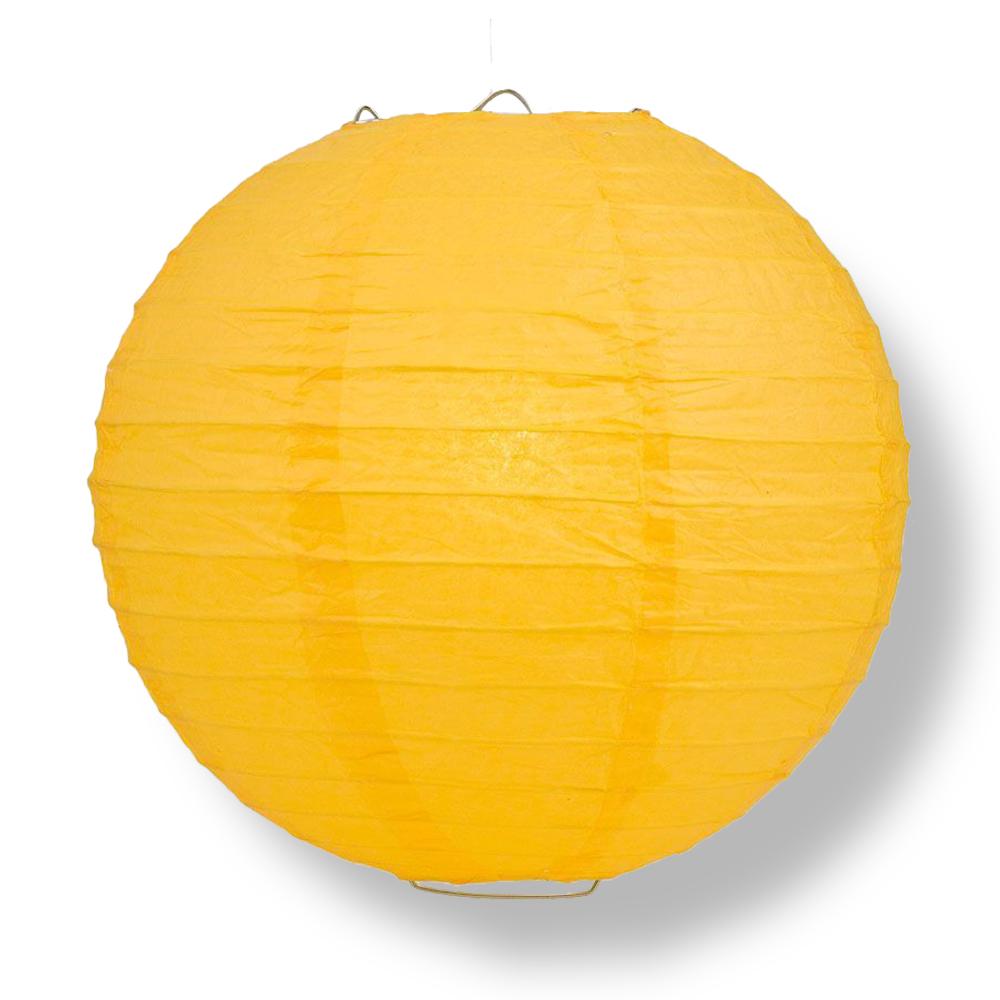 CLOSEOUT 6-Pack 42 Inch Yellow-Orange Jumbo Parallel Ribbing Round Paper Lantern - Luna Bazaar | Boho &amp; Vintage Style Decor