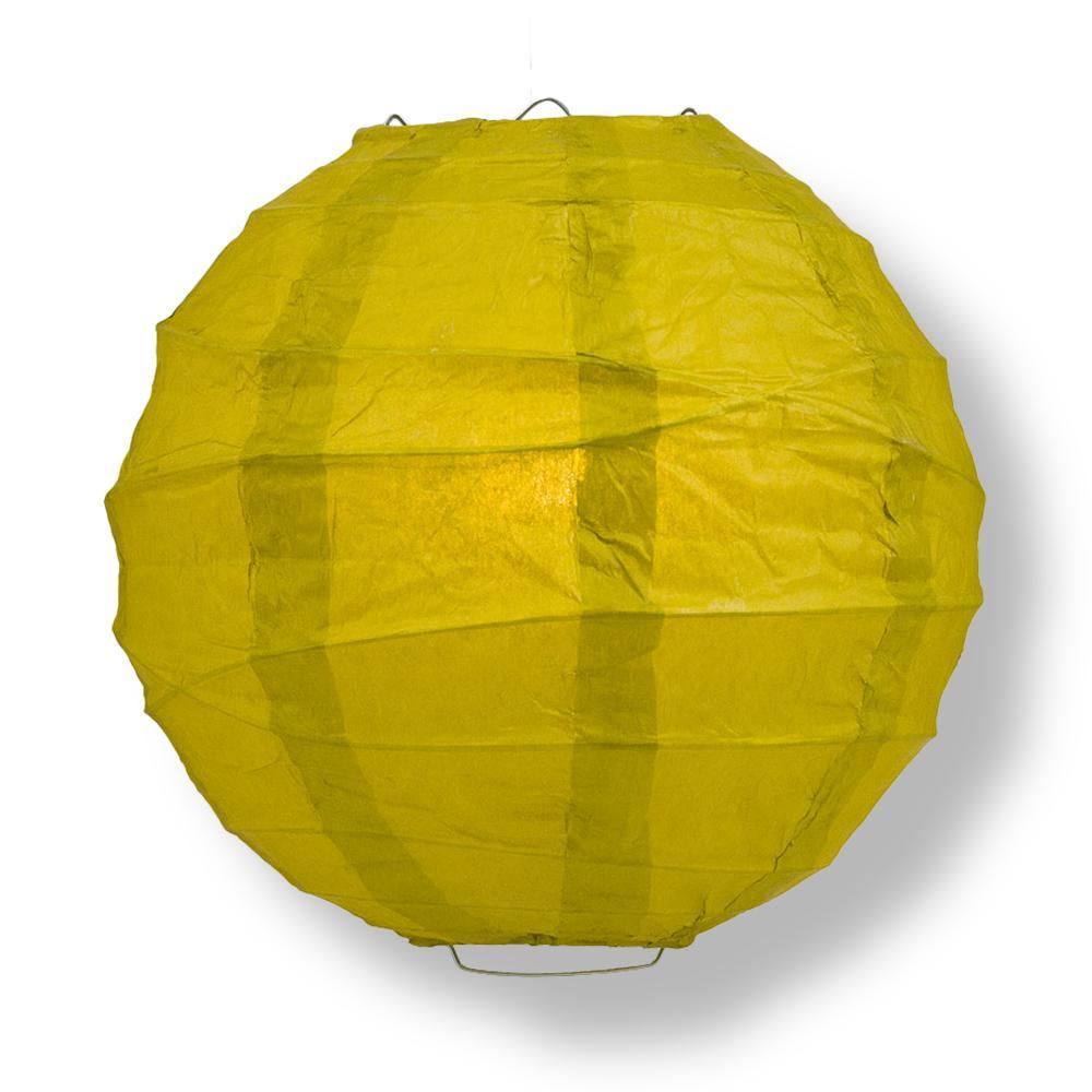 24 Inch Pear Free-Style Ribbing Round Paper Lantern - Luna Bazaar | Boho &amp; Vintage Style Decor