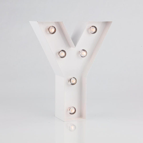 White Marquee Light Letter 'Y' LED Metal Sign (8 Inch, Battery Operated ...