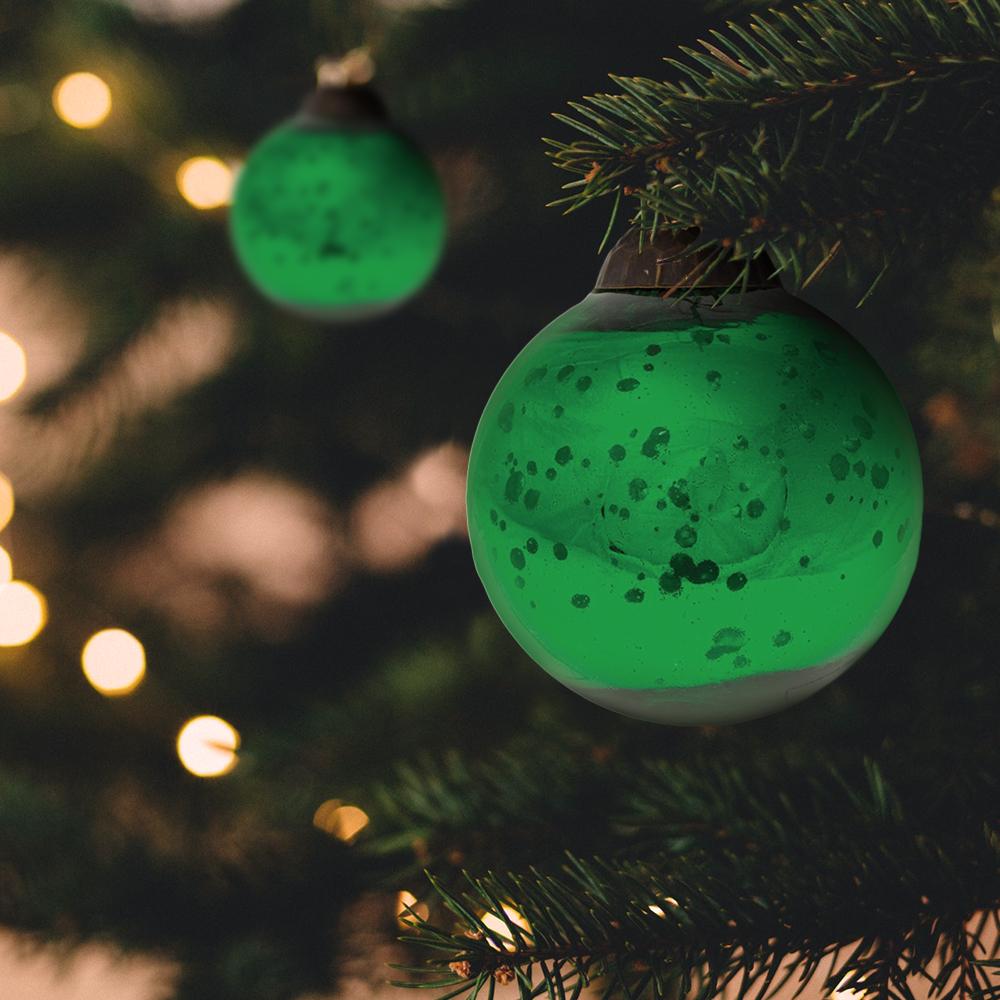 2-Inch Green Ava Mercury Glass Ball Ornament Christmas Holiday Decoration - LunaBazaar.com - Discover. Decorate. Celebrate.