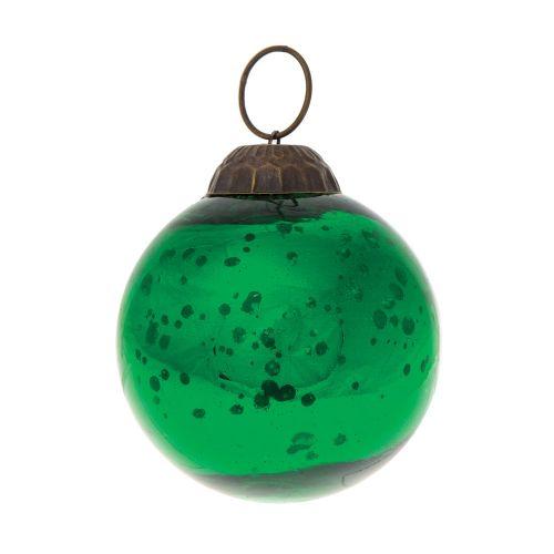 2.5-Inch Green Ava Mercury Glass Ball Ornament Christmas Holiday Decoration