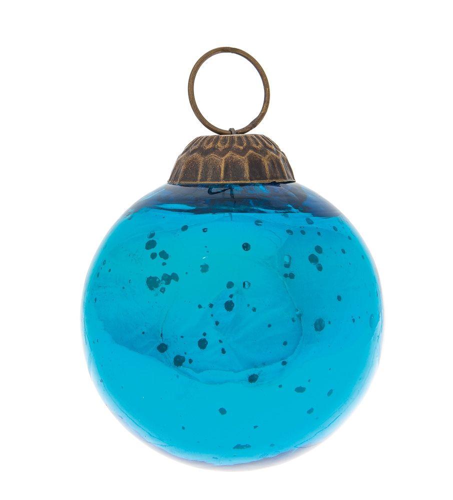 2-Inch Turquoise Ava Mercury Glass Ball Ornament Christmas Holiday Decoration - LunaBazaar.com - Discover. Decorate. Celebrate.