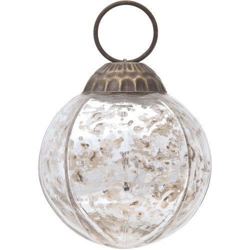 3-PACK | 2&quot; Silver Penina Mercury Glass Ball Ornament Christmas Decoration