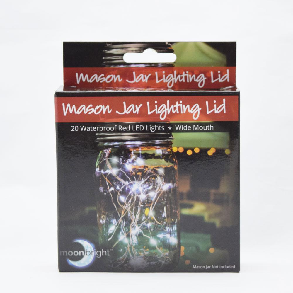 CLOSEOUT Fantado Wide Mouth Clear Mason Jar Light w/ Hanging Red Fairy LED Kit - Luna Bazaar | Boho &amp; Vintage Style Decor