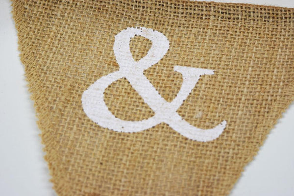 Mr & Mrs Wedding Burlap Triangle Flag Pennant Banner (5 Ft) - Luna ...