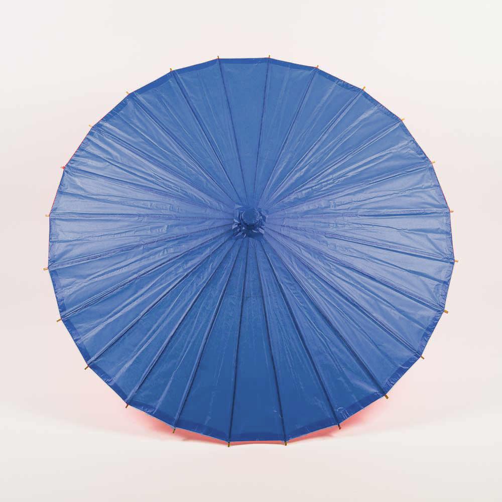 32 Inch Navy Blue Paper Parasol Umbrella with Elegant Handle