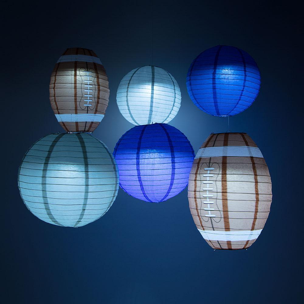 New England Pro Football Paper Lanterns 6pc Combo Tailgating Party Pack (Navy/Silver)  - by Luna Bazaar - Discover. Decorate. Celebrate.