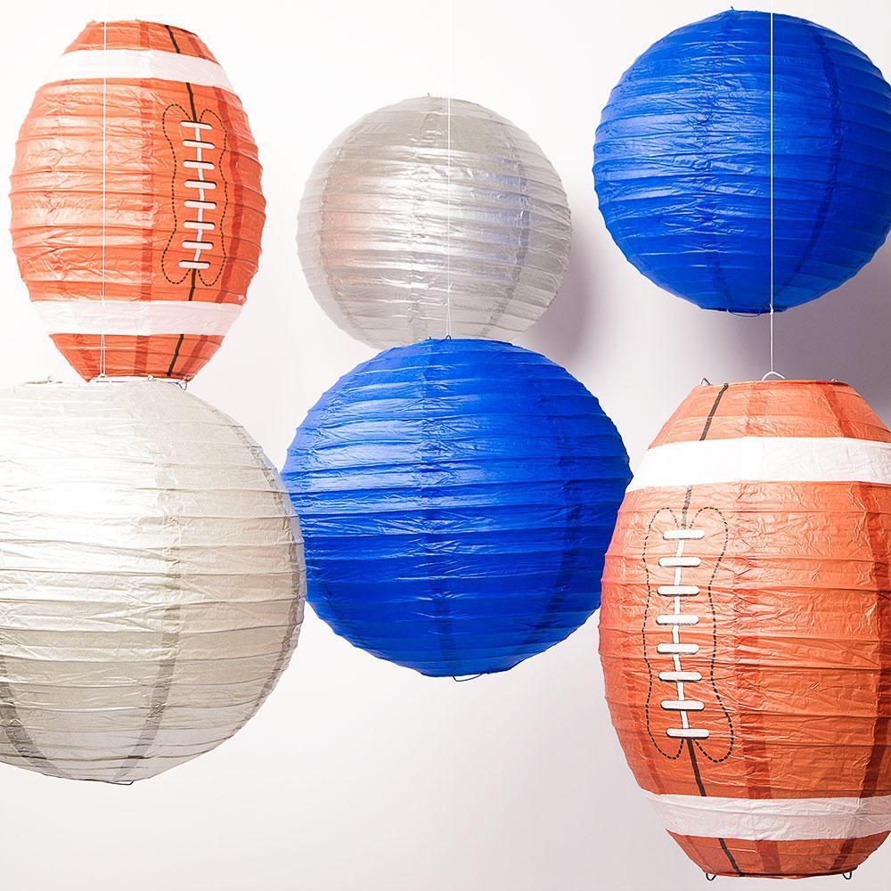 New England Pro Football Paper Lanterns 6pc Combo Tailgating Party Pack (Navy/Silver)  - by Luna Bazaar - Discover. Decorate. Celebrate.