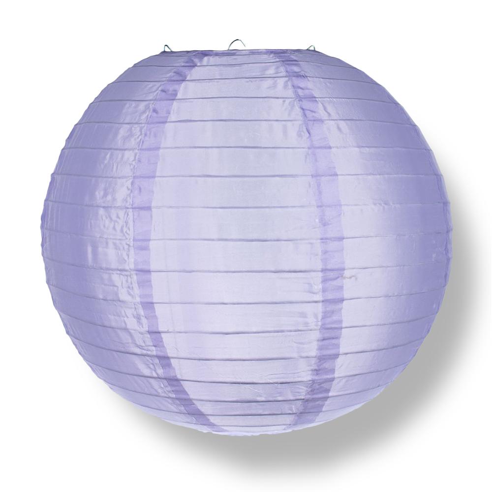 4 Inch Light Purple Round Shimmering Nylon Lanterns, Even Ribbing, Hanging (10-PACK) Decoration - LunaBazaar.com - Discover. Celebrate. Decorate.