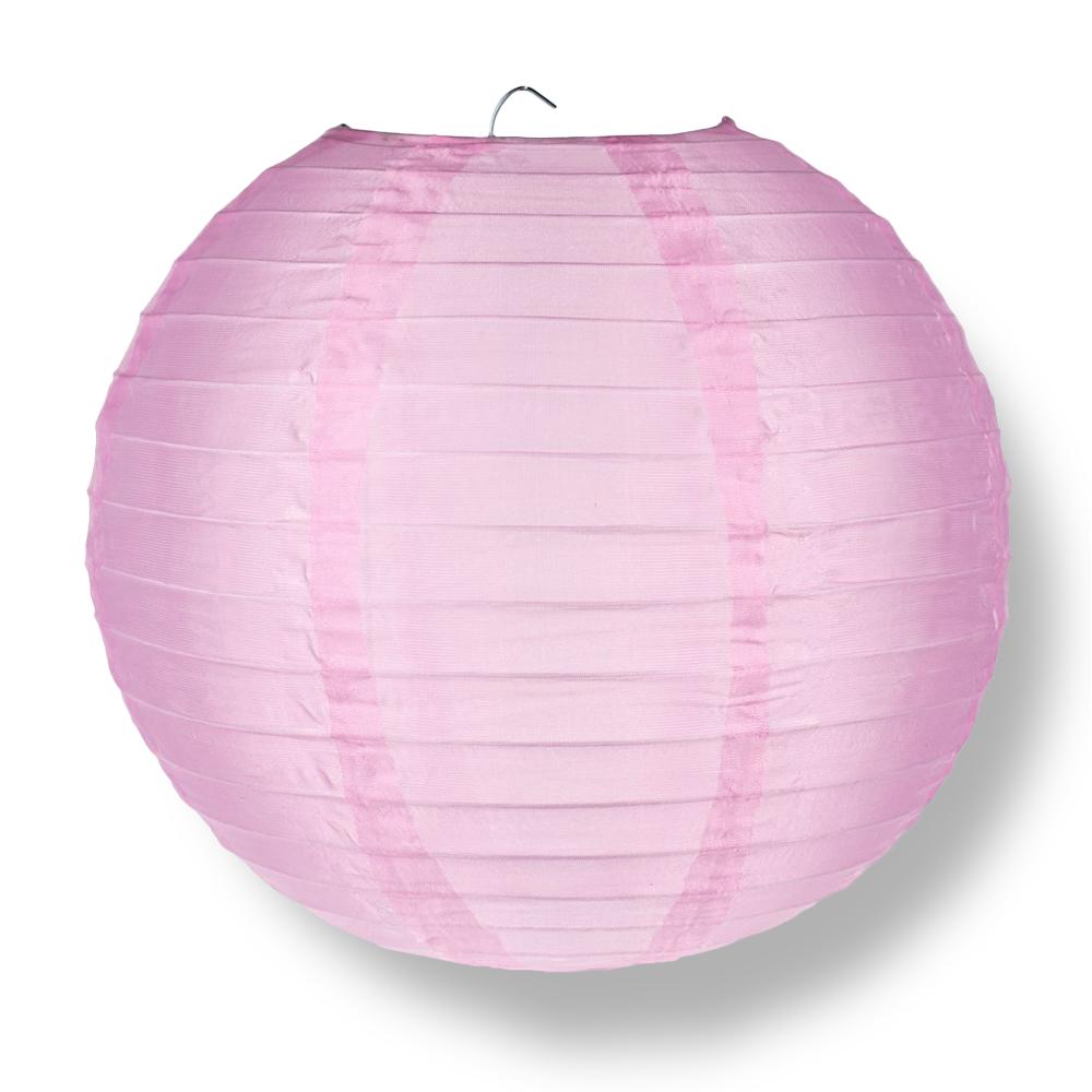 4 Inch Pink Round Shimmering Nylon Lantern, Even Ribbing, Hanging Decoration (10 PACK) - LunaBazaar.com - Discover. Celebrate. Decorate.