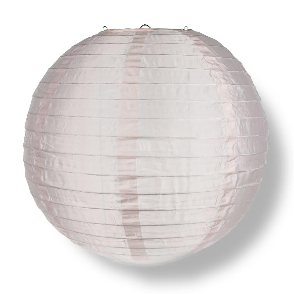 4 Inch Rose Quartz Pink Round Shimmering Nylon Lantern, Even Ribbing, Hanging Decoration (10 PACK) - LunaBazaar.com - Discover. Celebrate. Decorate.