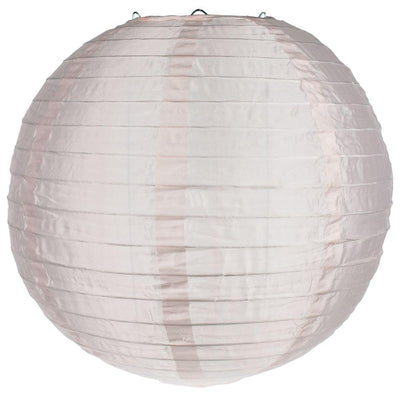 30 Inch Rose Quartz Pink Jumbo Shimmering Nylon Lantern, Parallel Ribbing, Durable, Outdoor Hanging Decoration - Luna Bazaar | Boho &amp; Vintage Style Decor