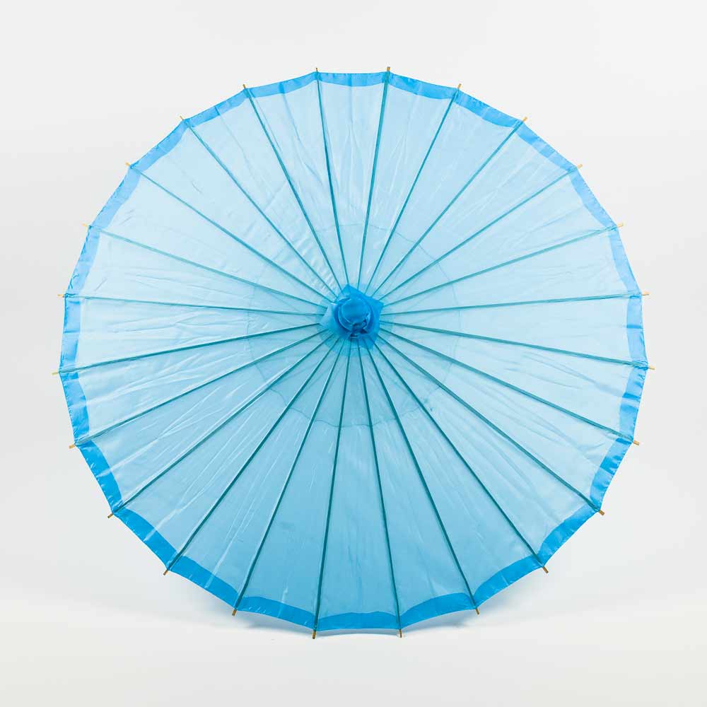 32 Inch Sky Blue Parasol Umbrella, Premium Nylon with Elegant Handle - Luna Bazaar | Boho &amp; Vintage Style Decor