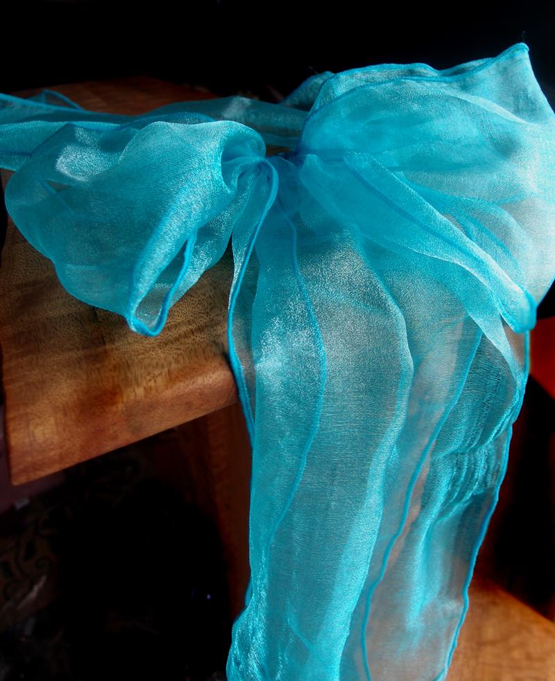 CLOSEOUT Turquoise Organza Chair Sashes (9FT, 10 PACK) - Luna Bazaar | Boho &amp; Vintage Style Decor