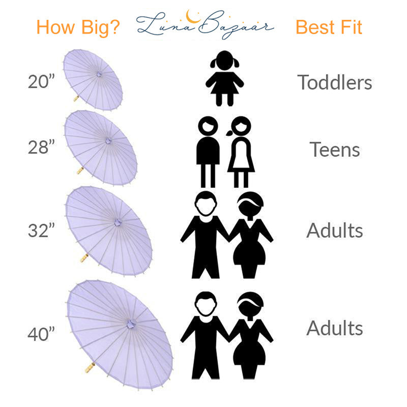 32 Inch Yellow Paper Parasol Umbrella - LunaBazaar.com - Discover.Decorate. Celebrate.