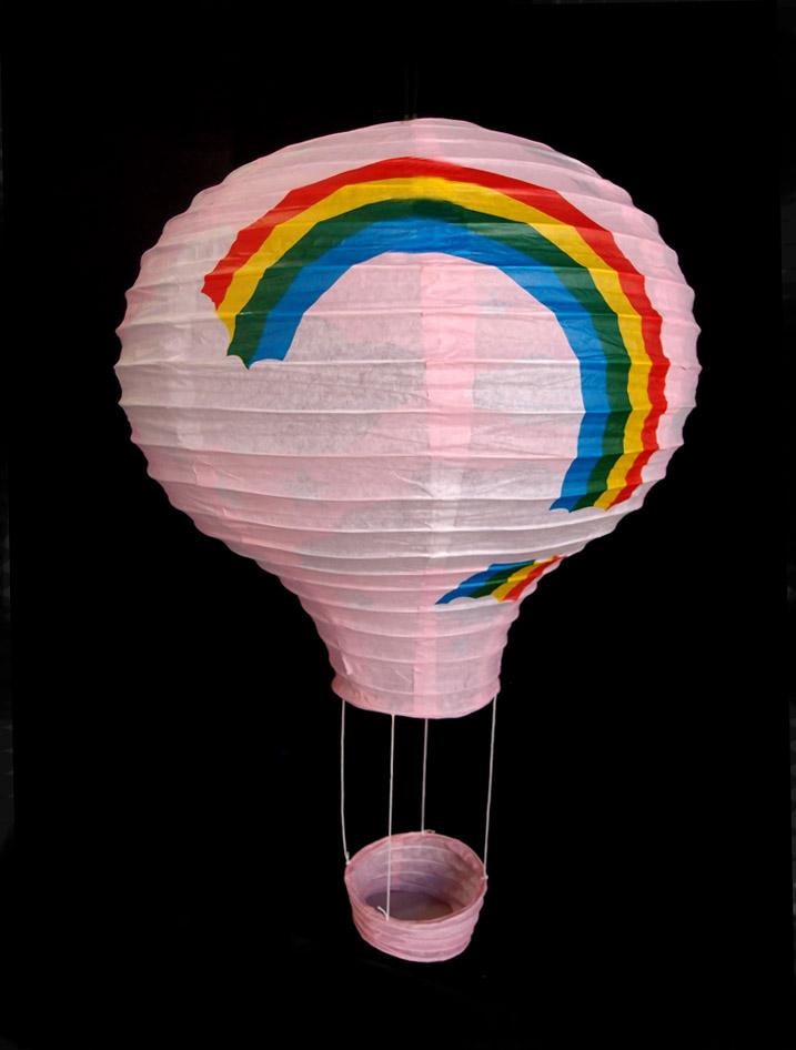 CLOSEOUT Pink Rainbow Hot Air Balloon Paper Lantern - Luna Bazaar | Boho &amp; Vintage Style Decor