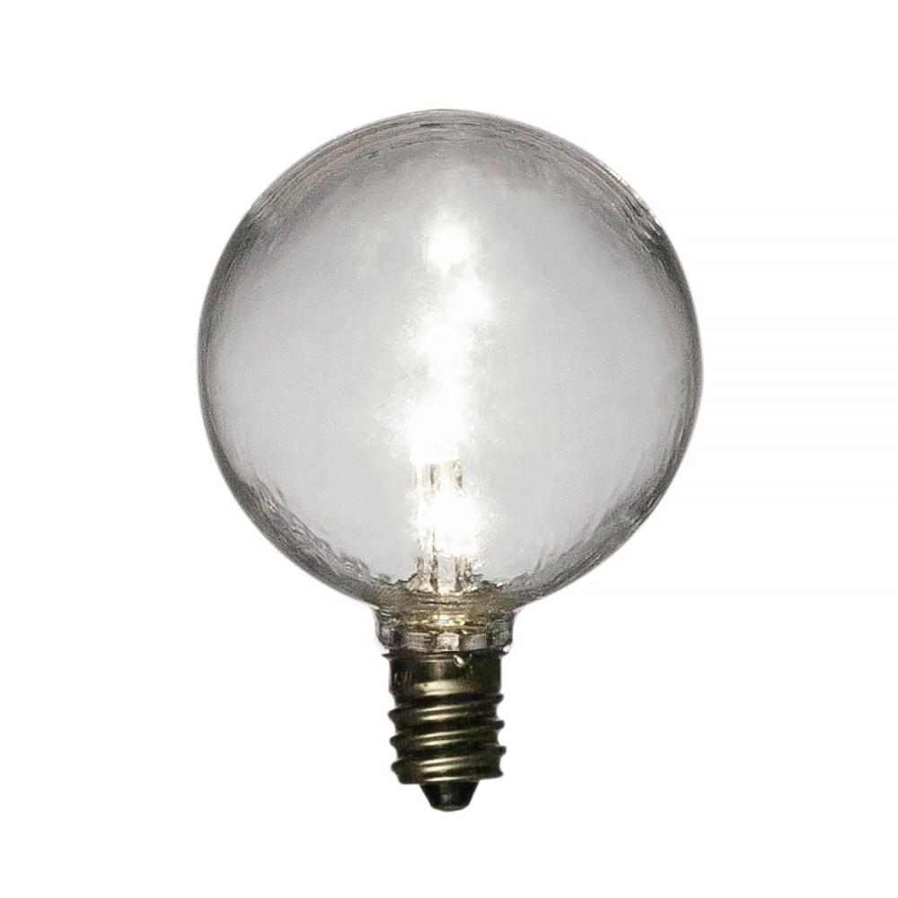 Cool White .7-Watt LED G50 Globe Light Bulb, E12 Candelabra Base, Shatterproof - Luna Bazaar | Boho &amp; Vintage Style Decor