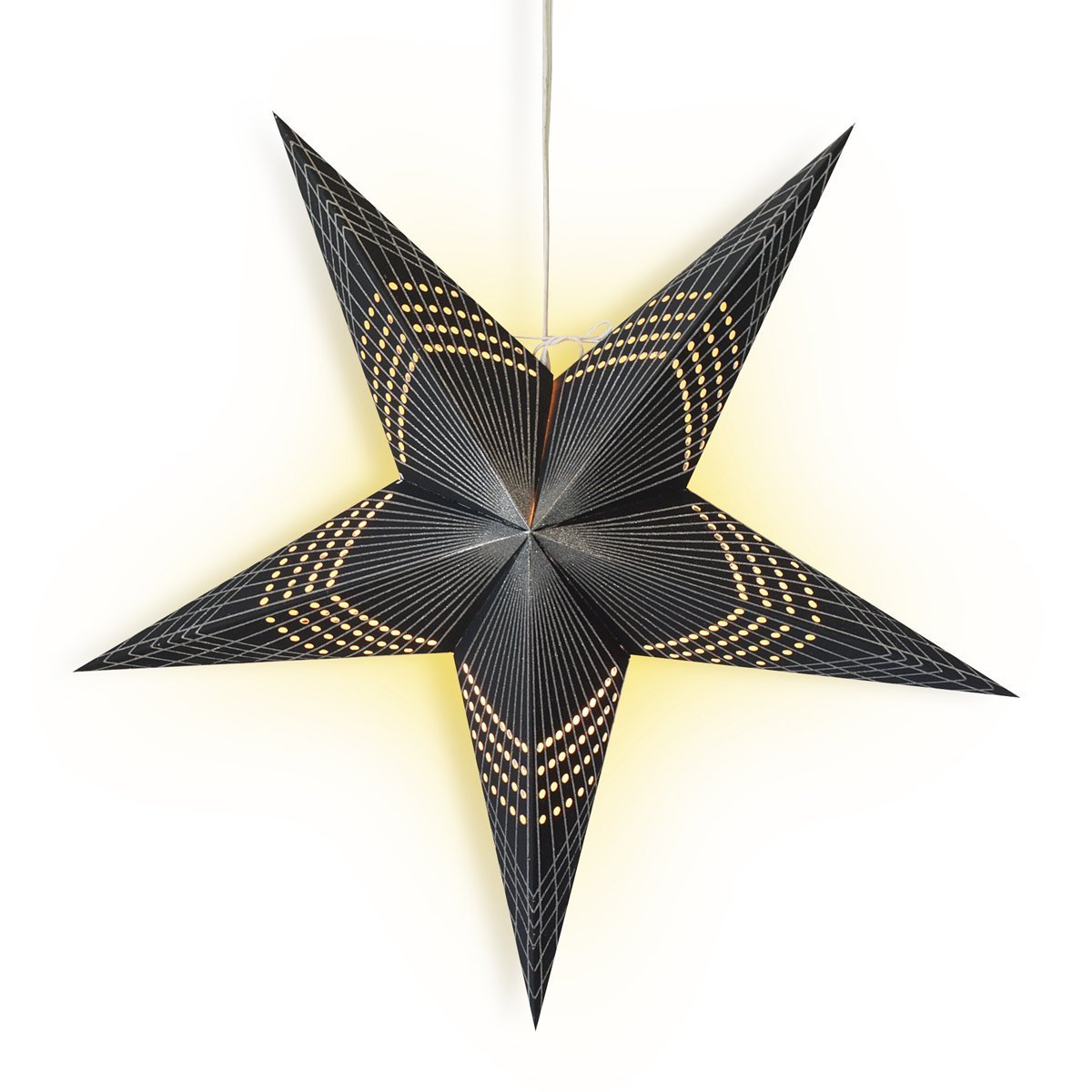 24&quot; Black Prism Glitter Paper Star Lantern, Hanging Wedding &amp; Party Decoration - LunaBazaar.com - Discover. Decorate. Celebrate.