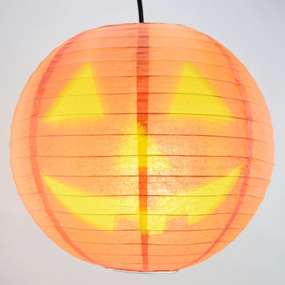 14 Inch Jack-O-Lantern Pumpkin Halloween Paper Lantern - Luna Bazaar | Boho & Vintage Style Decor
