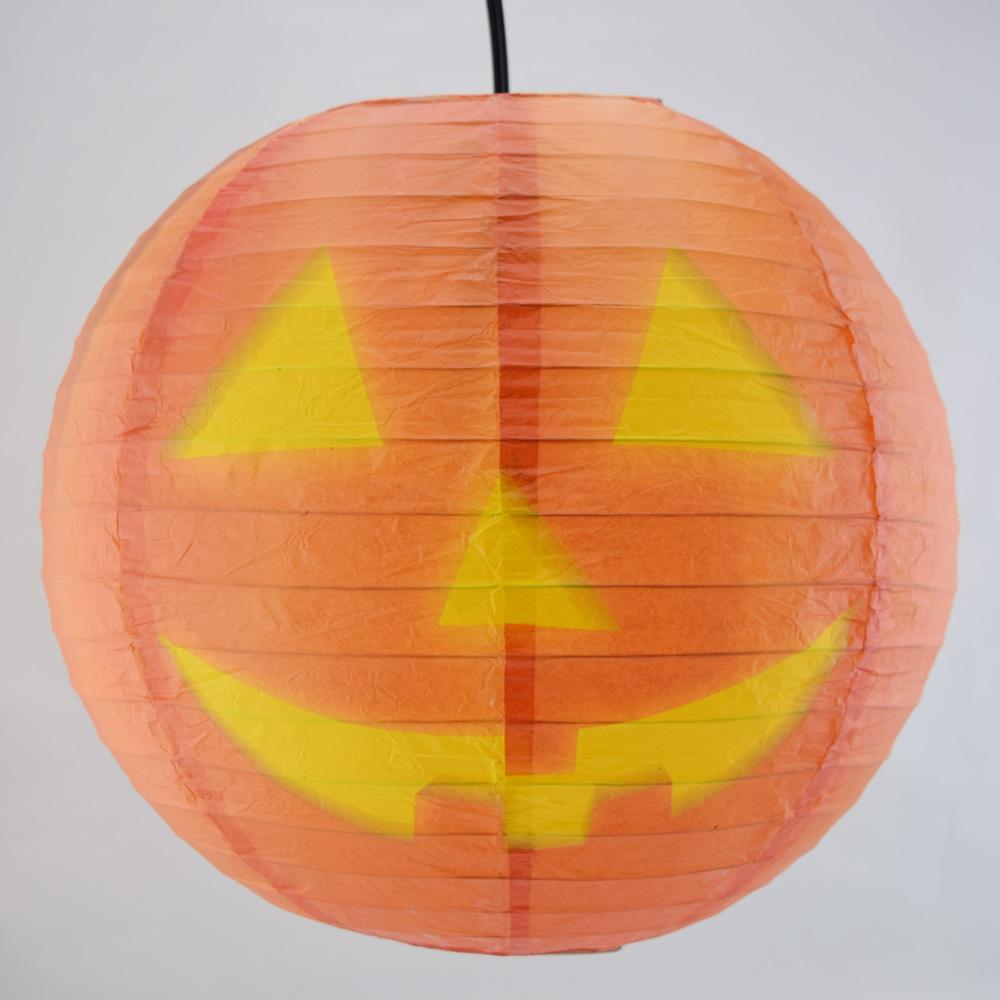 14 Inch Jack-O-Lantern Pumpkin Halloween Paper Lantern - Luna Bazaar | Boho &amp; Vintage Style Decor