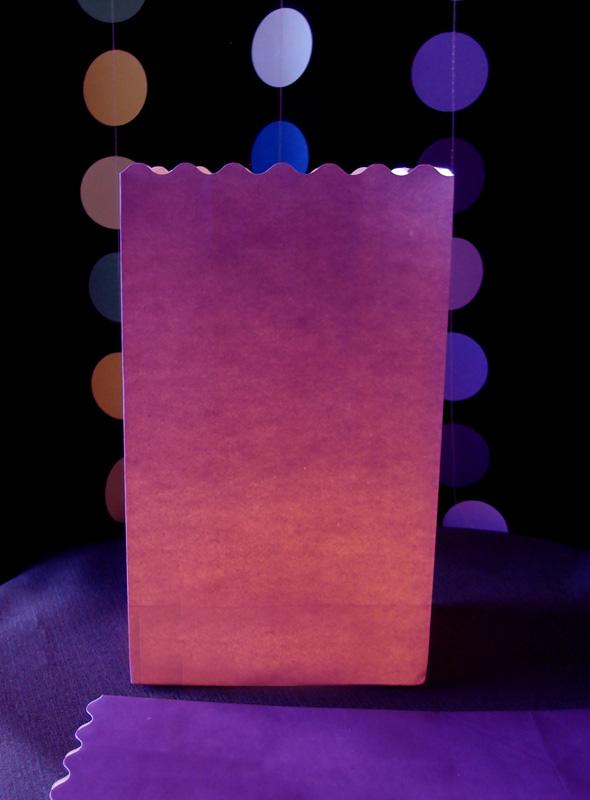 Purple Solid Color Paper Luminaries / Luminary Lantern Bags Path Lighting (10 PACK) - Luna Bazaar | Boho &amp; Vintage Style Decor