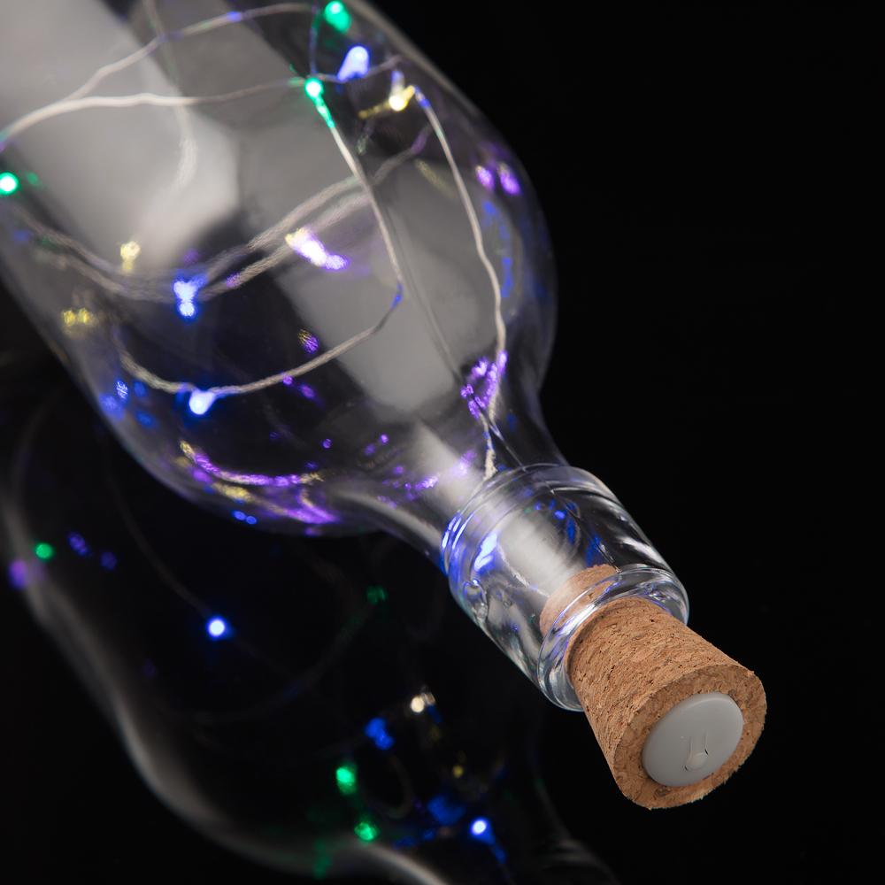15 Super Bright RGB LED Battery Operated Wine Bottle lights With Real Cork DIY Fairy String Light For Home Wedding Party Decoration - Luna Bazaar | Boho &amp; Vintage Style Decor