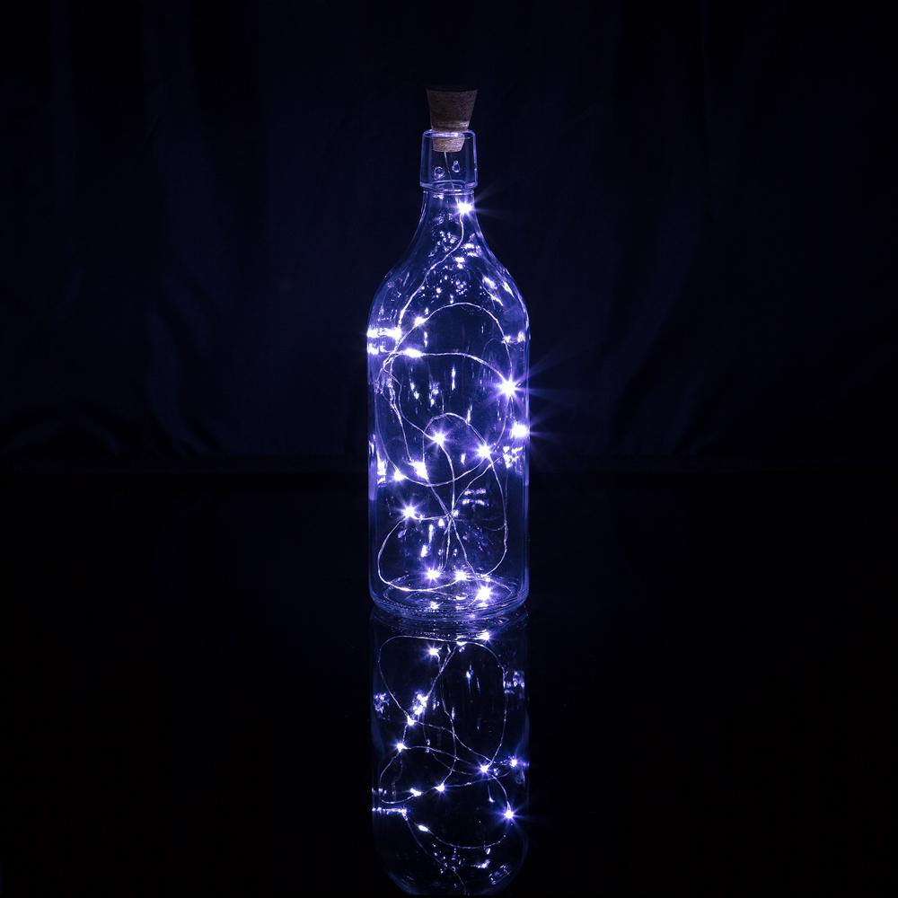 15 Super Bright Cool White LED Battery Operated Wine Bottle lights With Real Cork DIY Fairy String Light For Home Wedding Party Decoration - Luna Bazaar | Boho &amp; Vintage Style Decor