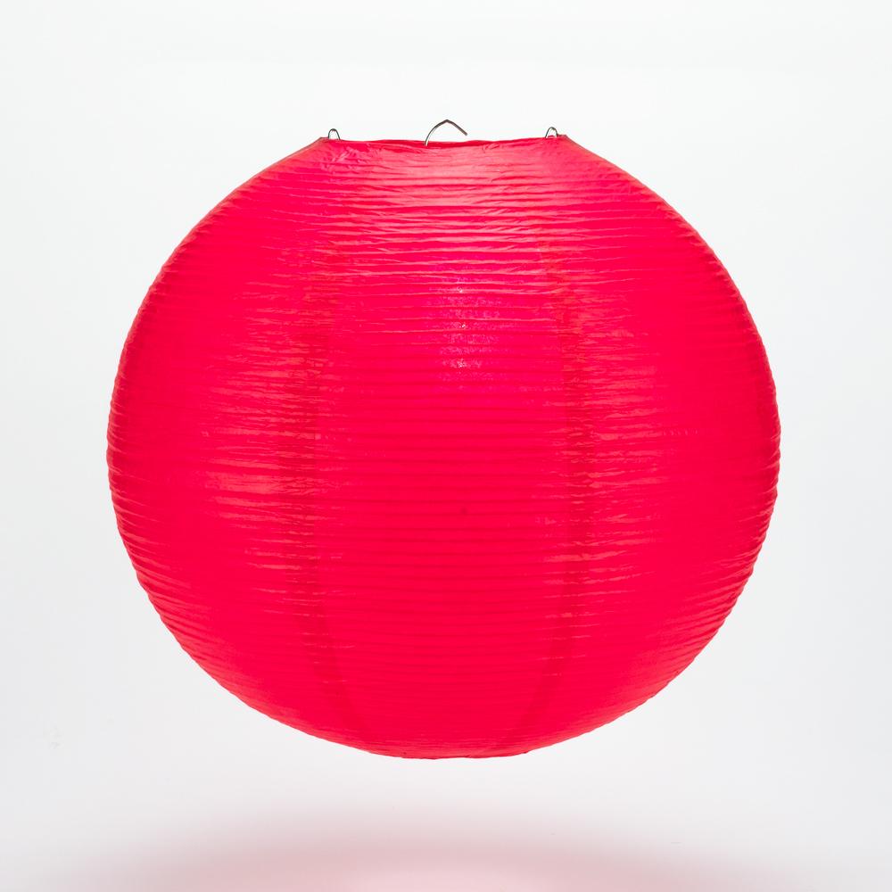 12&quot; Red Fine Line Premium Parallel Ribbing Paper Lantern, Extra Sturdy - Luna Bazaar | Boho &amp; Vintage Style Decor