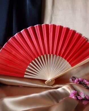 50-Pack 9&quot; Red Silk Hand Fans for Weddings - Luna Bazaar | Boho &amp; Vintage Style Decor