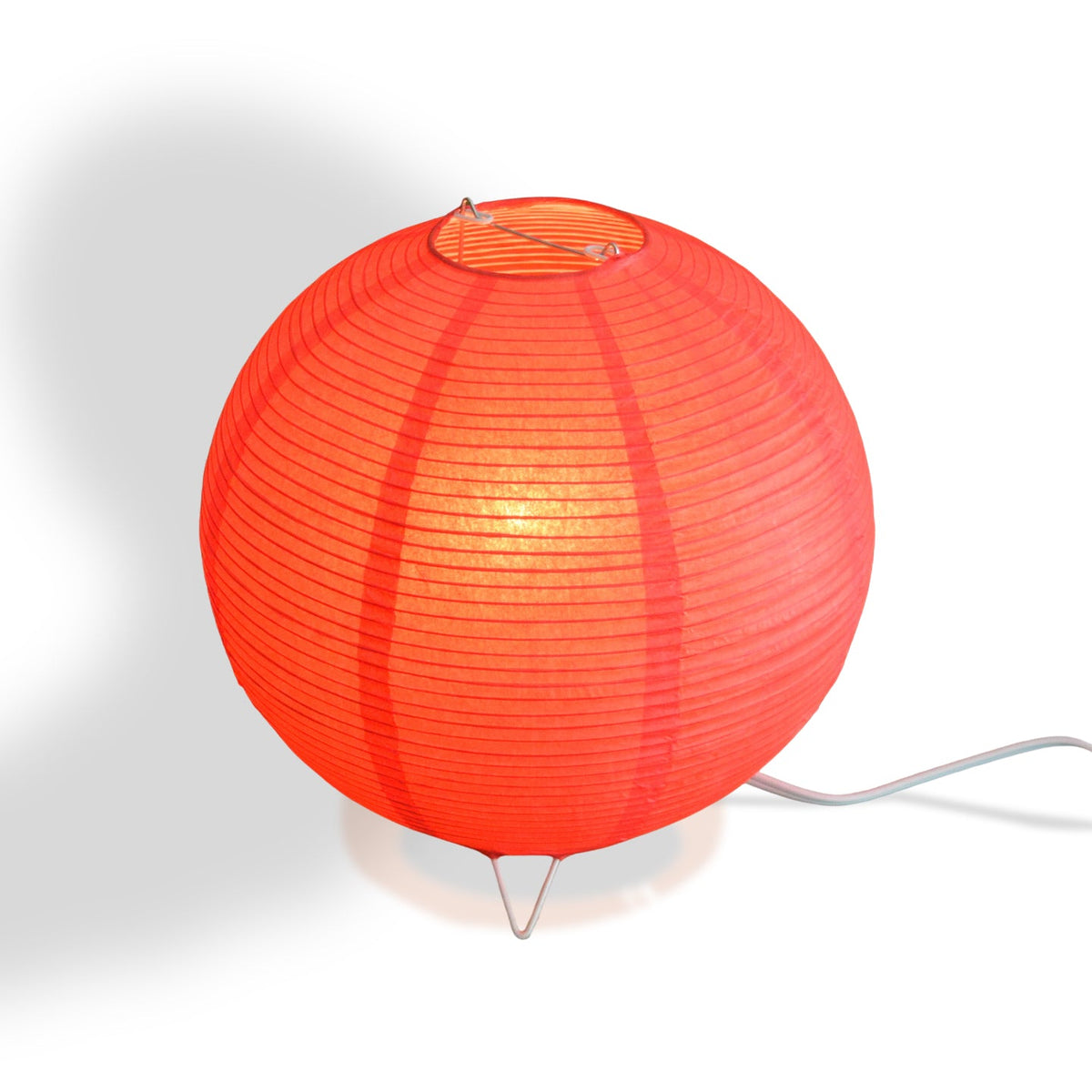 Red Corded Round Table Top Lantern Lamp Kit w/ Light Bulb, Fine Line Paper Moon - LunaBazaar - Discover. Decorate. Celebrate.